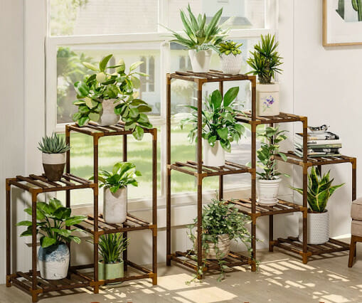 Indoor plant stand, plant shelf, plant rack, corner plant stand, wooden plant stand